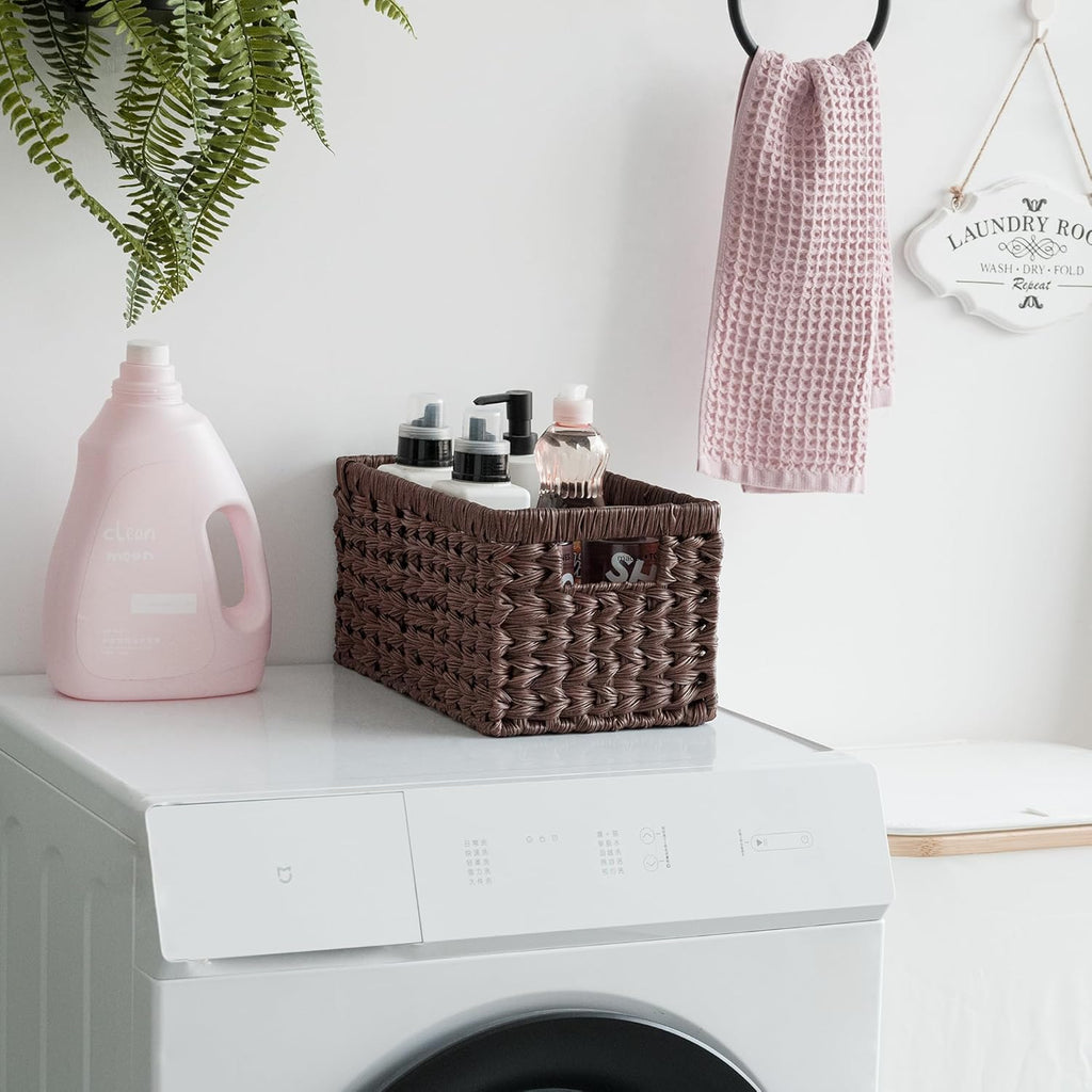 Wicker Storage Baskets for Shelves