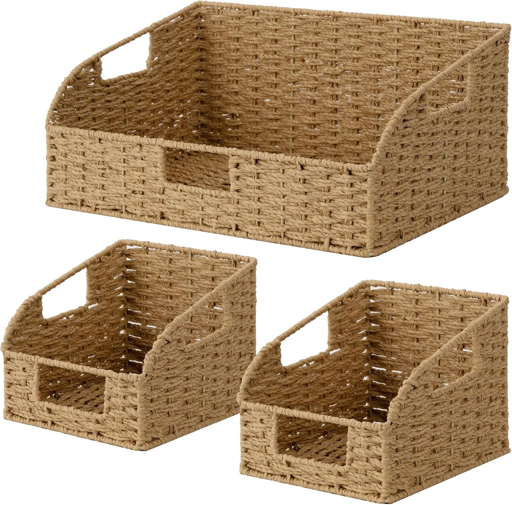 Water Hyacinth Pantry Baskets - Set of 2