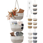Three-Tier Wall-Mounted Woven Basket