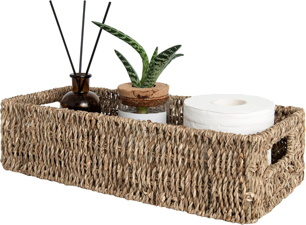 Water Hyacinth Toilet Paper Basket with Handles