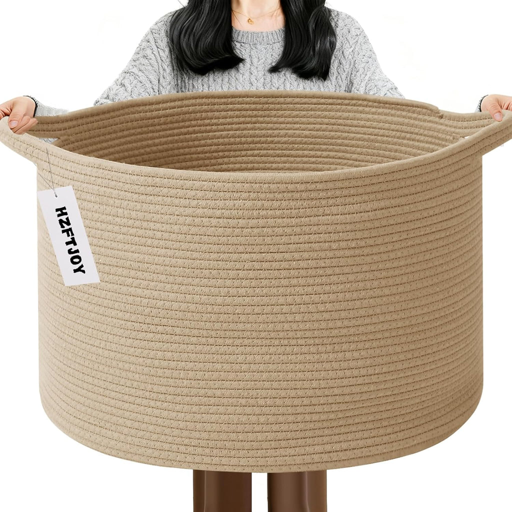 Cesta de manta tejida grande