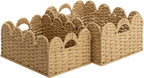 Scalloped Water Hyacinth Baskets - Set of 2