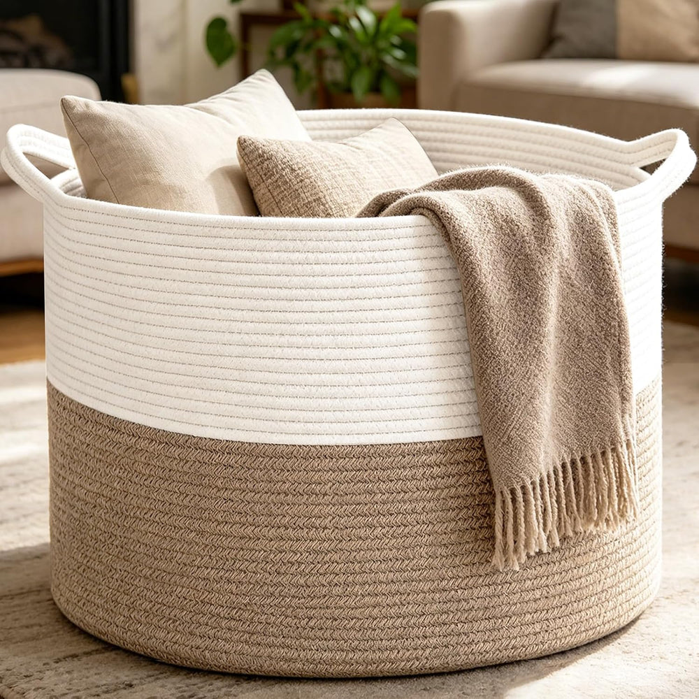 Large Woven Blanket Basket