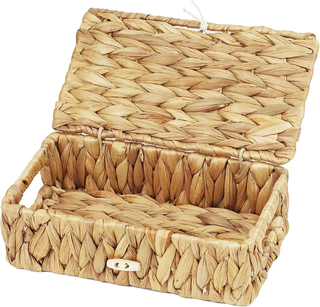 Small Water Hyacinth Basket with Lid