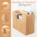 Divided Rattan Magazine Basket