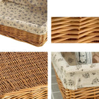Lined Rectangular Wicker Storage Basket