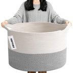 Cesta de manta tejida grande