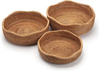 Stackable Rattan Catchall Baskets - Set of 3