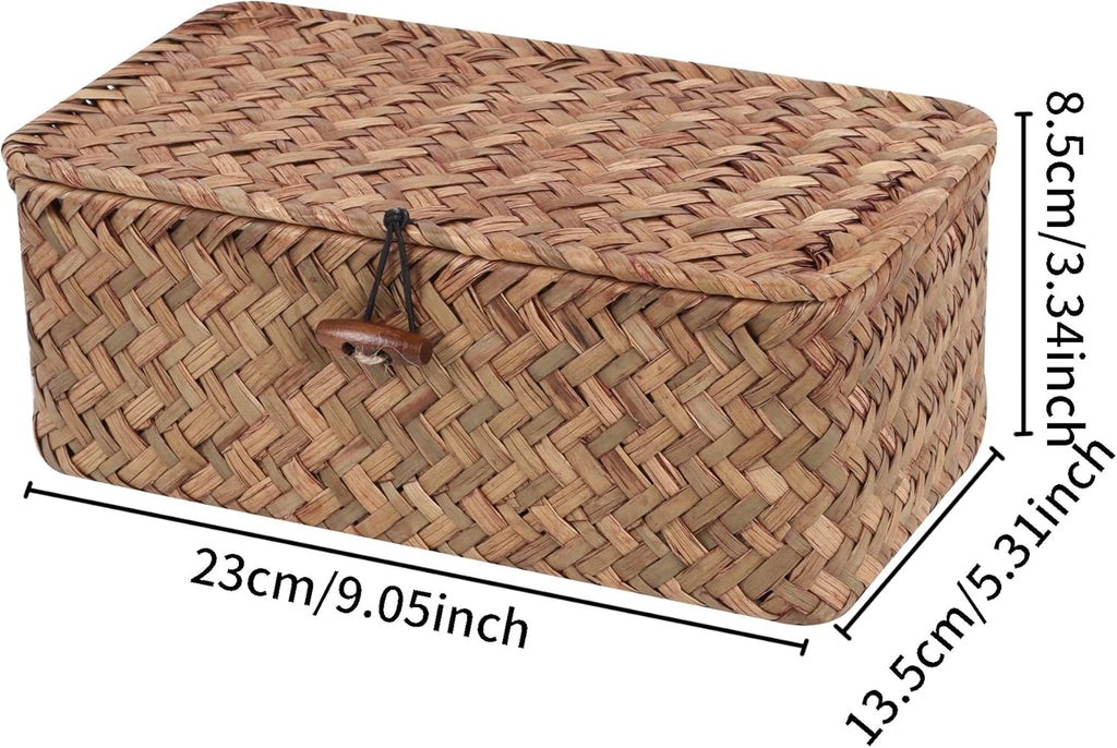 Small Seagrass Shelf Basket with Lid