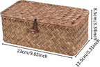 Small Seagrass Shelf Basket with Lid