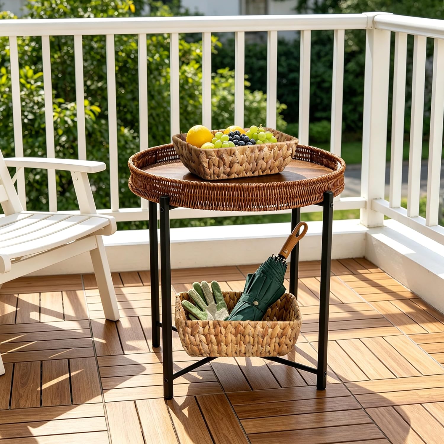Small Wicker Countertop Baskets - Set of 2