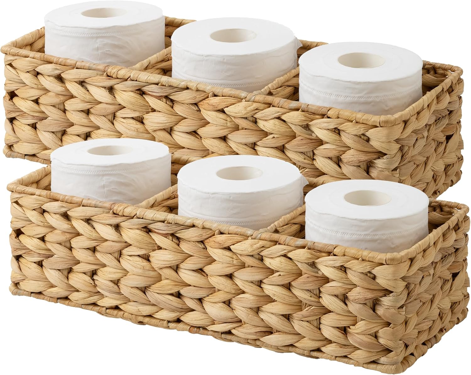 Water Hyacinth Toilet Tank Baskets - Set of 2