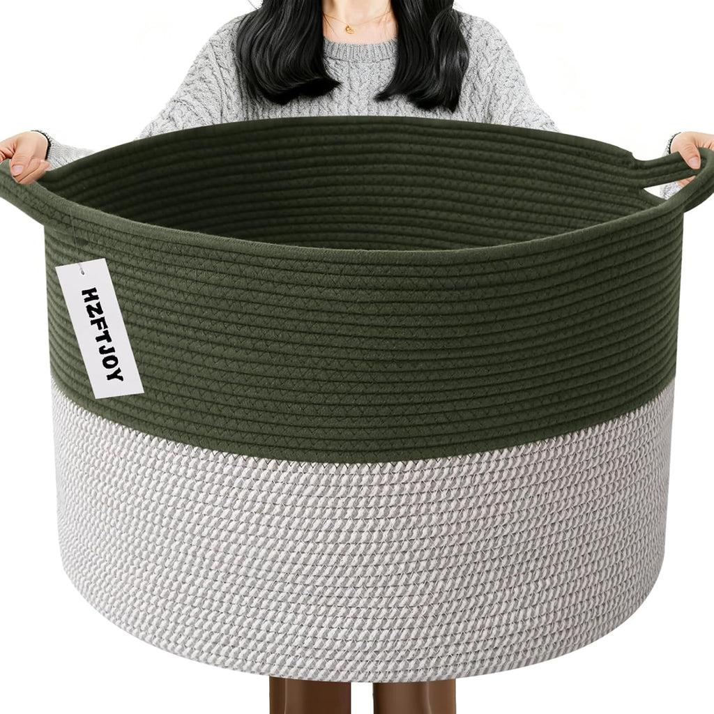Cesta de manta tejida grande