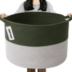 Cesta de manta tejida grande