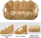 Scalloped Gift Baskets with Wooden Handles - Set of 2