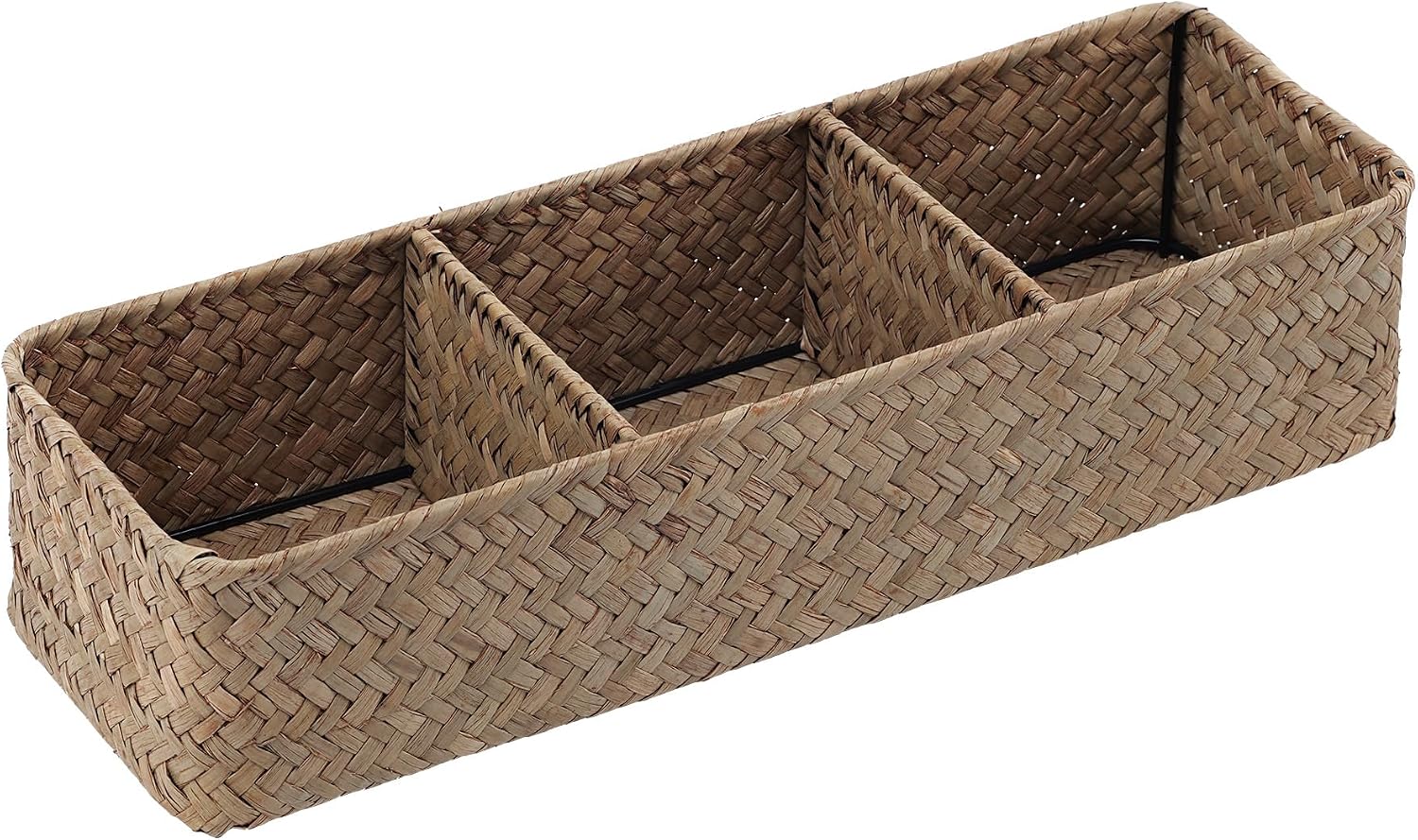 Four-Section Seagrass Tea & Sugar Organizer