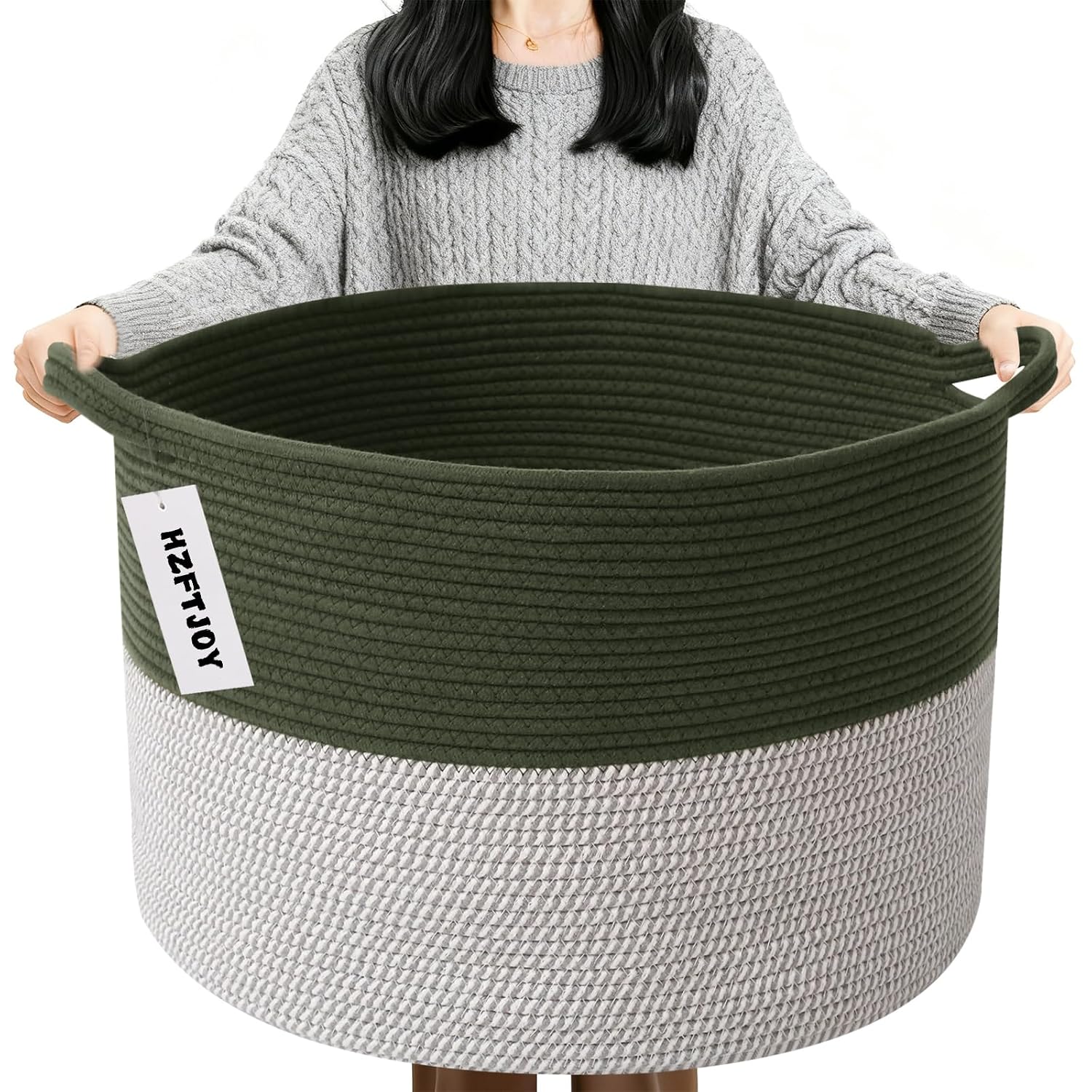 Cesta de manta tejida grande