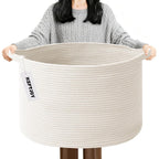Cesta de manta tejida grande