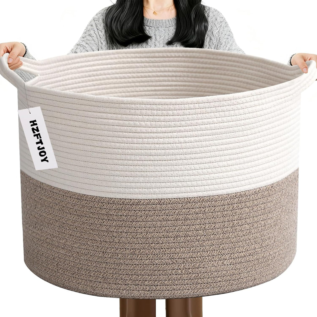 Cesta de manta tejida grande