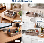 4-Compartment Woven Storage Basket with Dividers