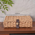 Large Water Hyacinth Decorative Box with Lid