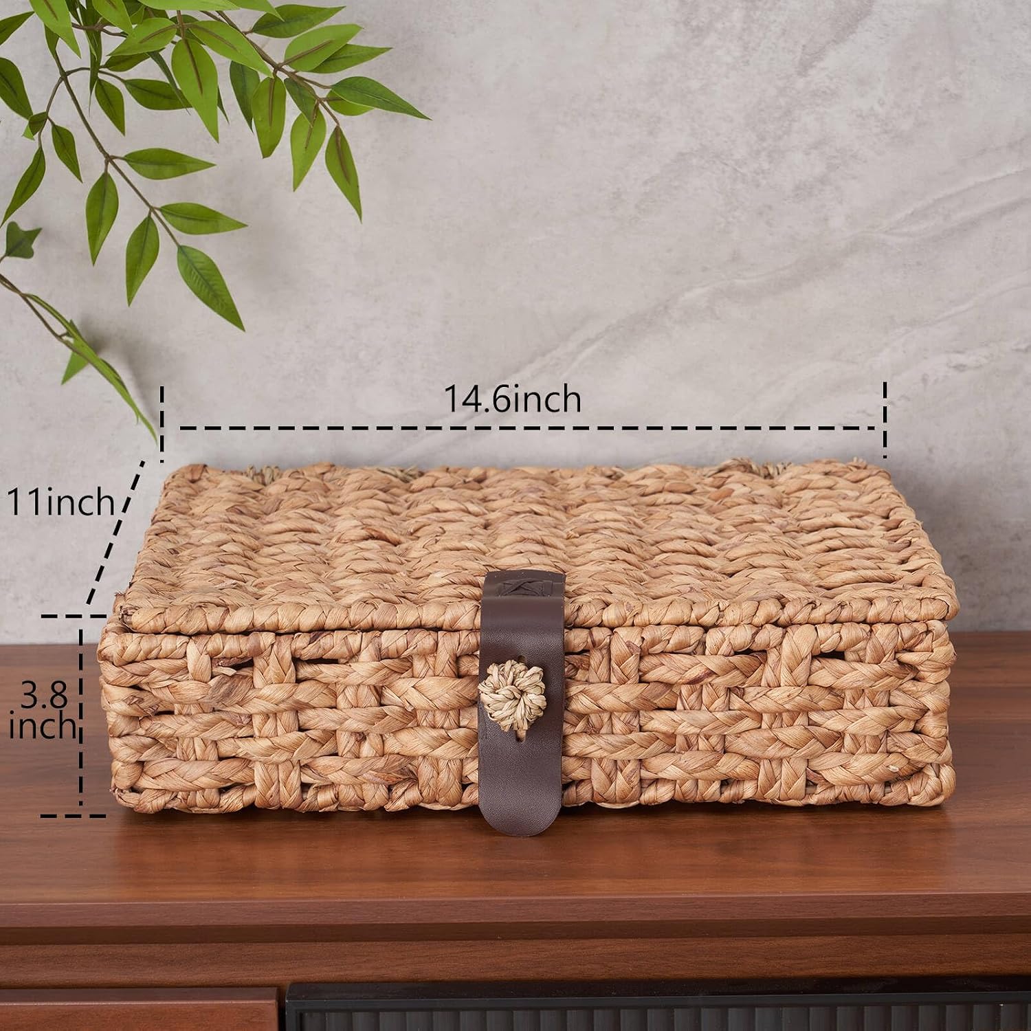 Large Water Hyacinth Decorative Box with Lid