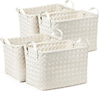 Large Handwoven Laundry Baskets - Set of 4