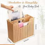 Divided Rattan Magazine Basket