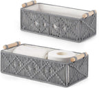 Ivory Boho Macrame Storage Baskets - Set of 2