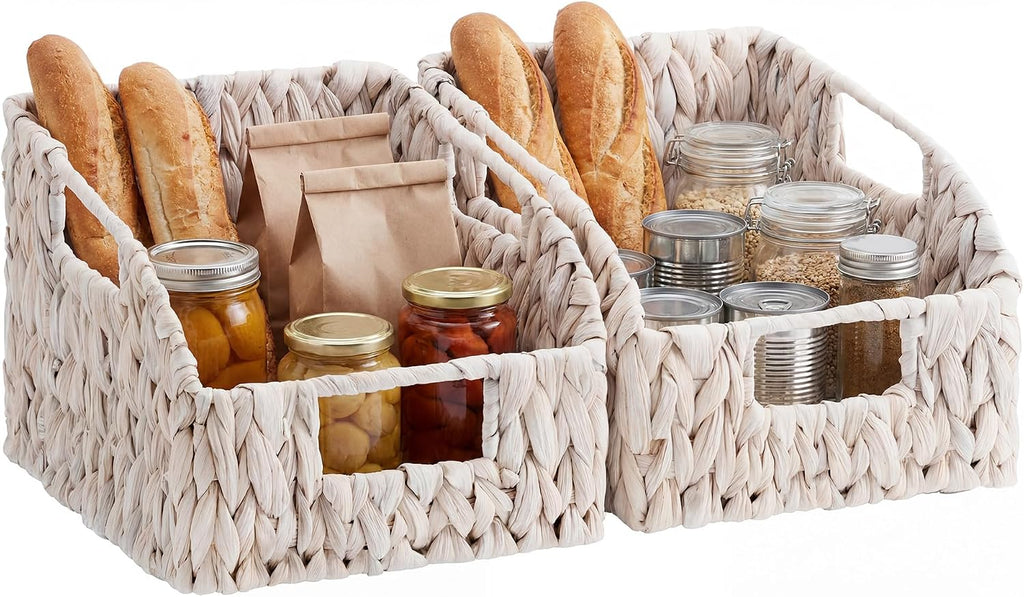 Water Hyacinth Pantry Baskets - Set of 2