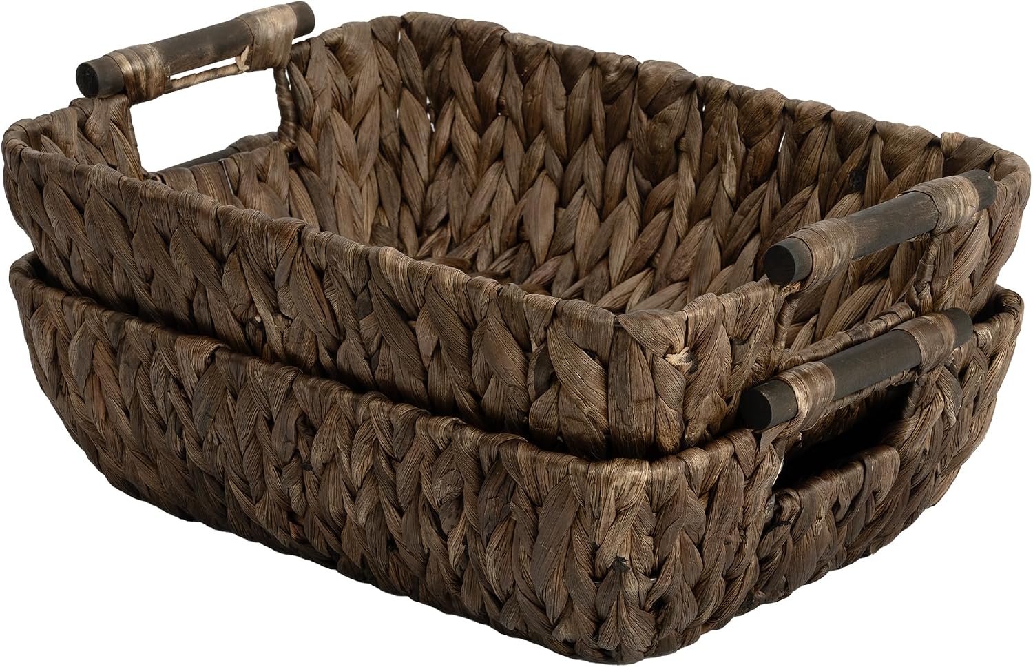 Large Water Hyacinth Storage Baskets - Set of 2