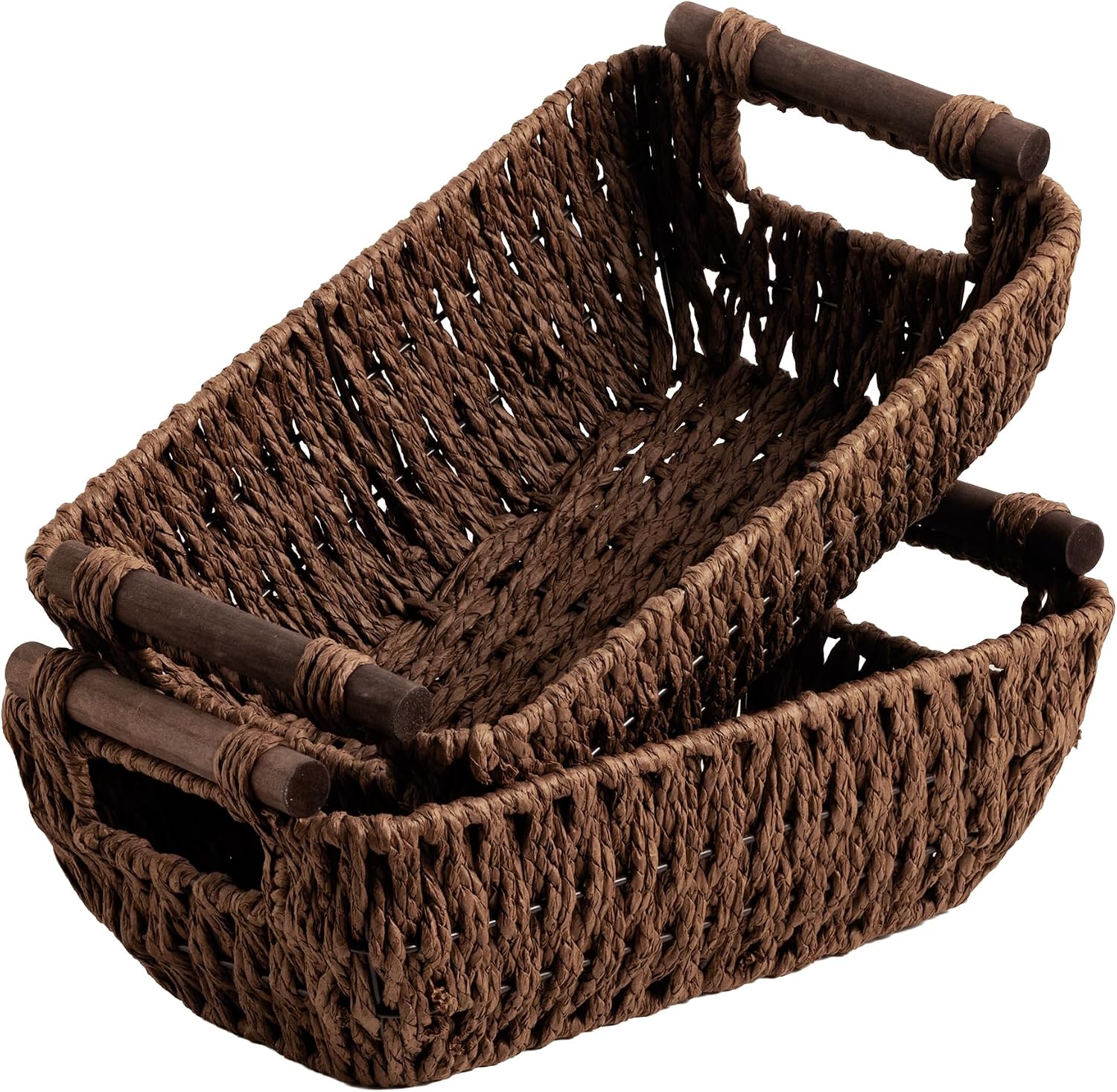 Large Water Hyacinth Storage Baskets - Set of 2