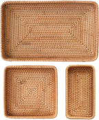 Rattan Serving Trays - Set of 3