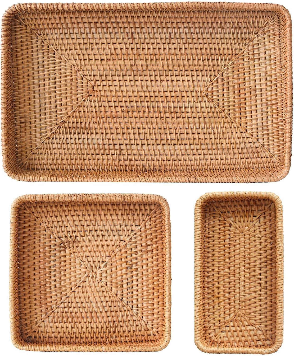 Rattan Serving Trays - Set of 3