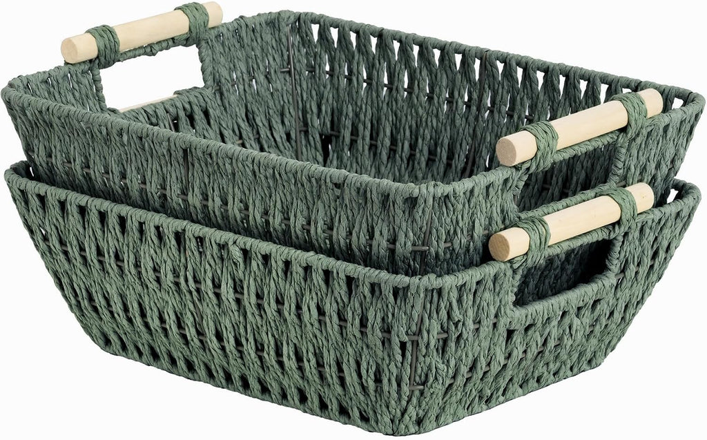 Large Water Hyacinth Storage Baskets - Set of 2