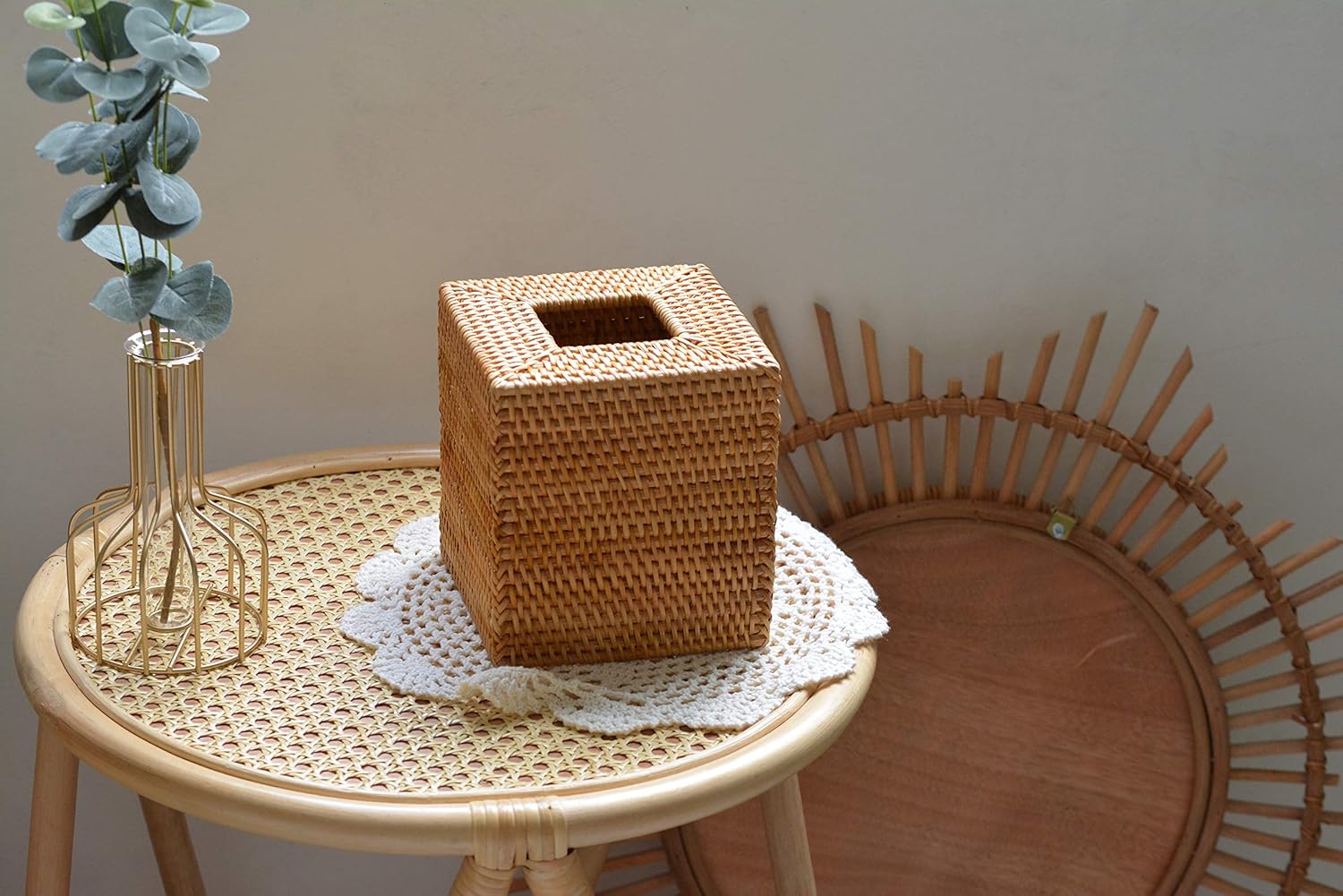 Natural Rattan Tissue Box Cover