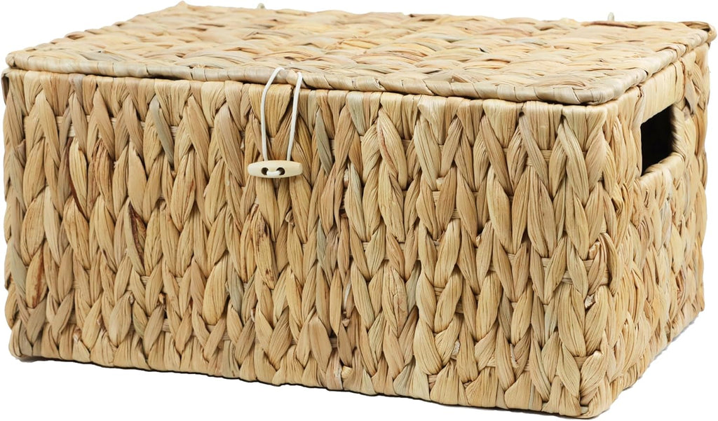 Small Water Hyacinth Basket with Lid