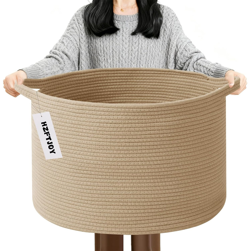 Cesta de manta tejida grande