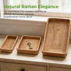 Rattan Serving Trays - Set of 3