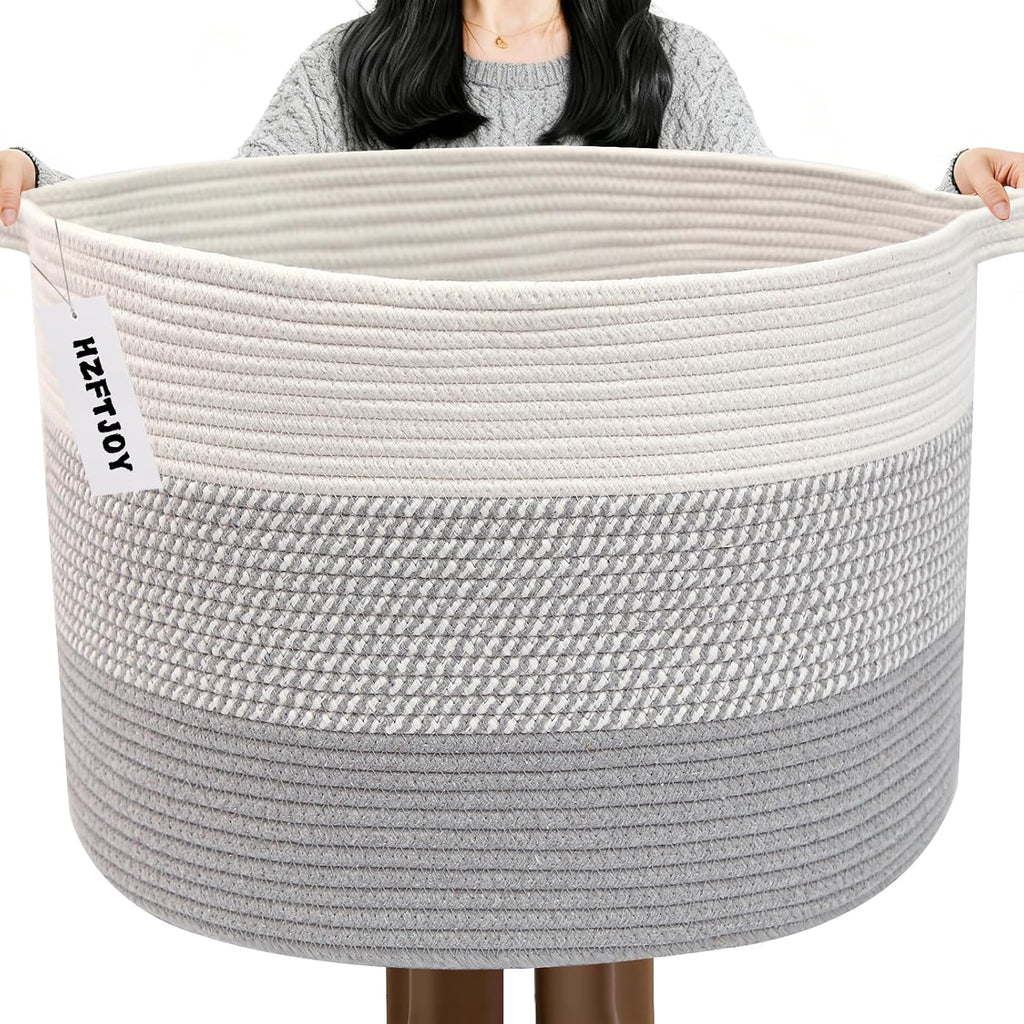 Cesta de manta tejida grande