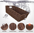 Large Waterproof Wicker Storage Baskets - Set of 2
