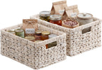 Natural Water Hyacinth Shelf Baskets - Set of 2