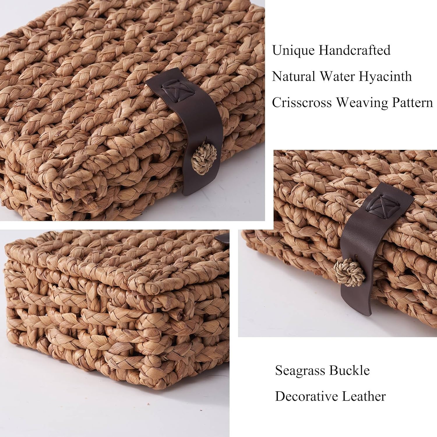 Large Water Hyacinth Decorative Box with Lid