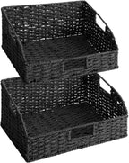 Water Hyacinth Pantry Baskets - Set of 2