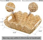 Scalloped Gift Baskets with Wooden Handles - Set of 2