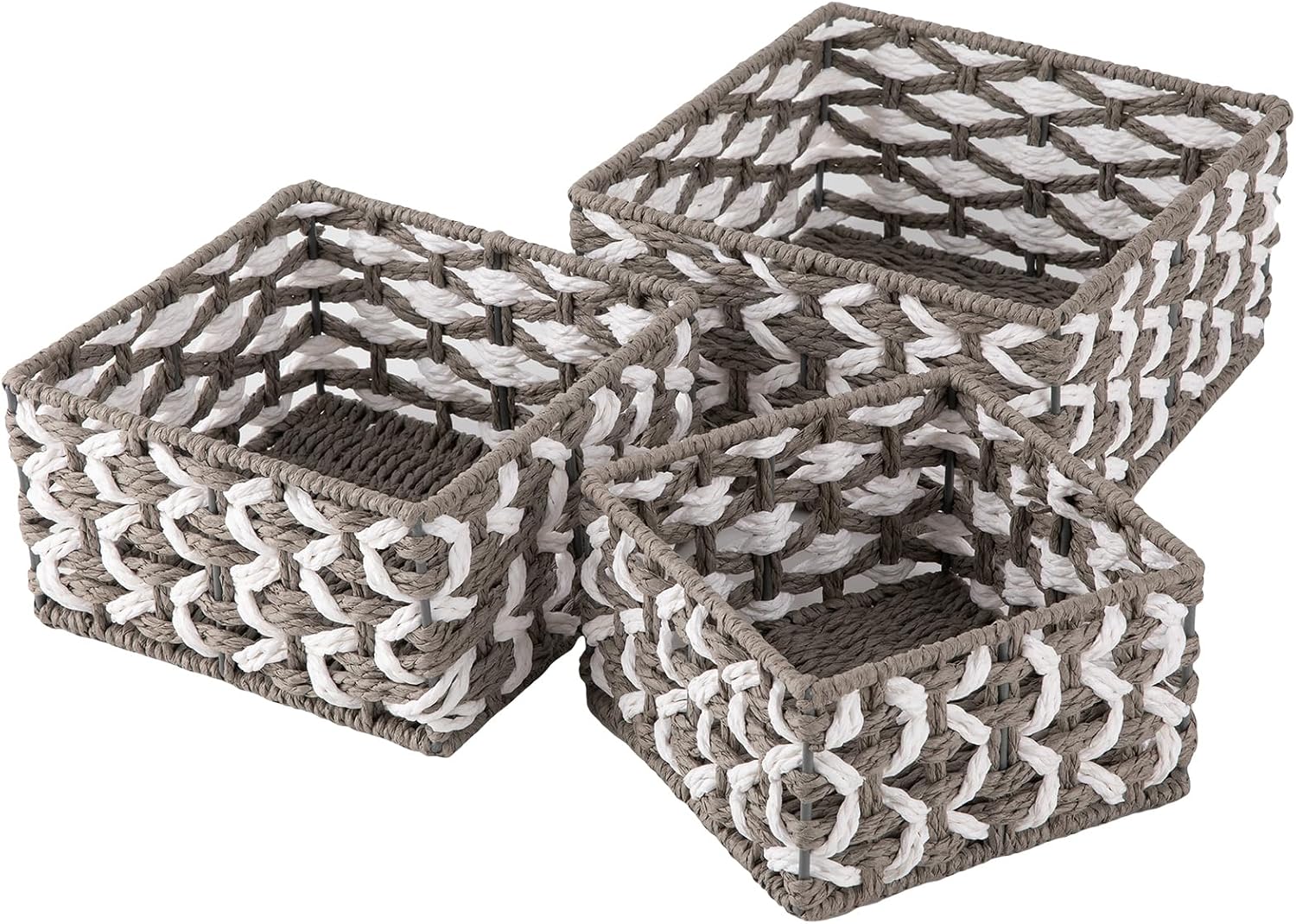 Handwoven Paper Rope Shelf Baskets
