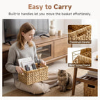 Natural Water Hyacinth Shelf Baskets - Set of 2