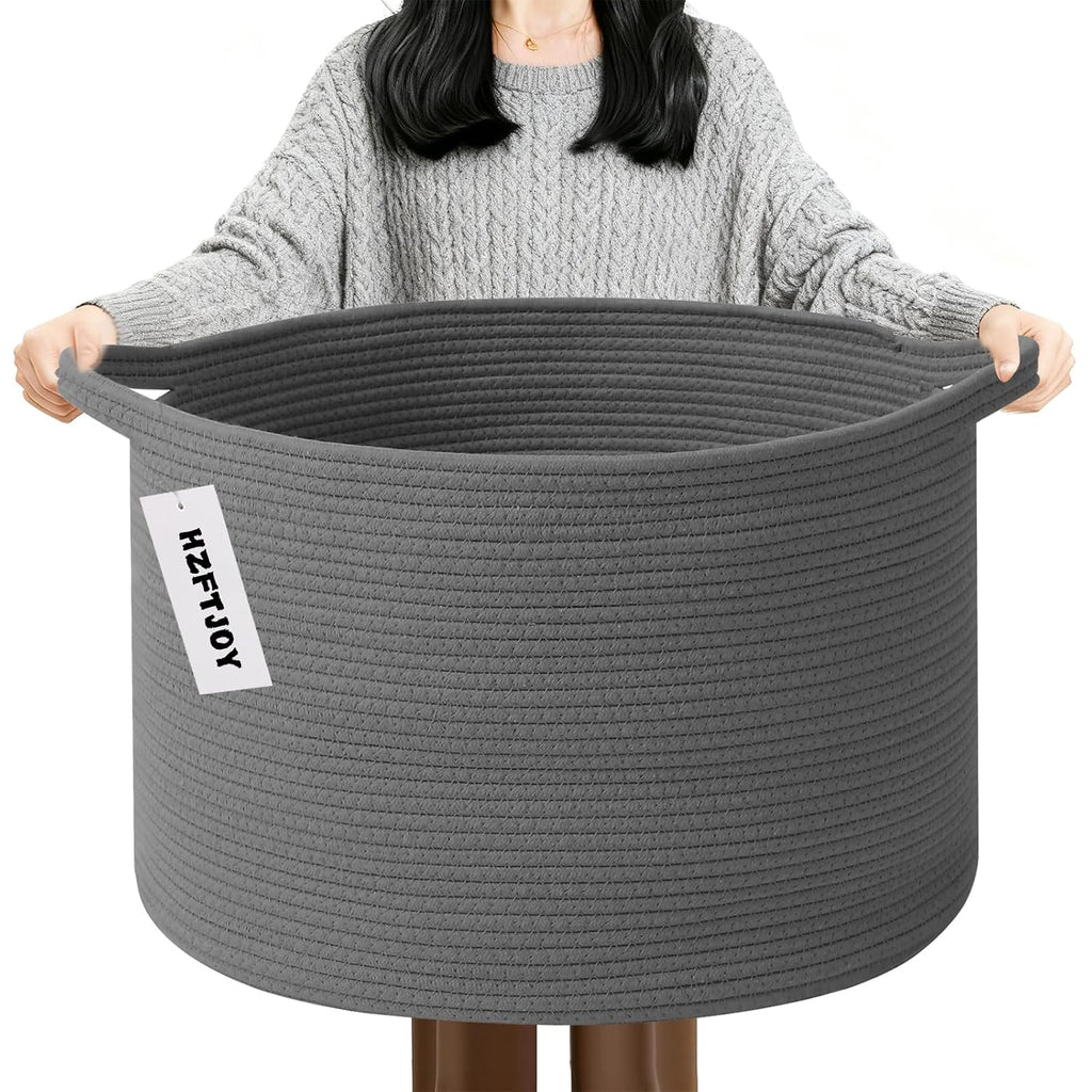 Cesta de manta tejida grande