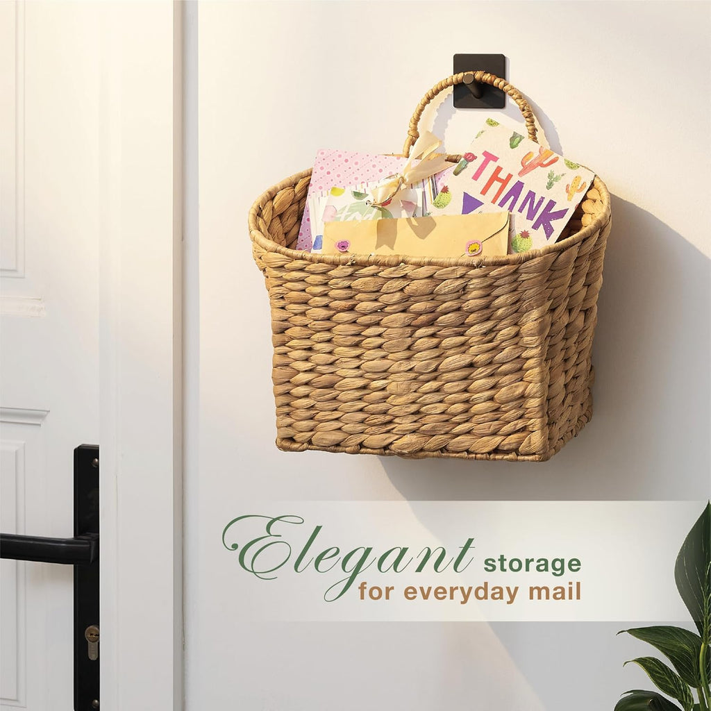 Set of 2 Wicker Hanging Baskets for Organizing