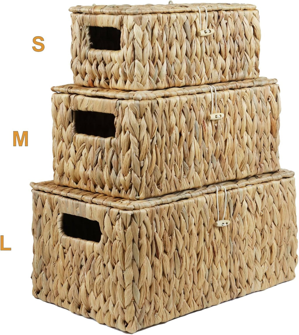 Small Water Hyacinth Basket with Lid